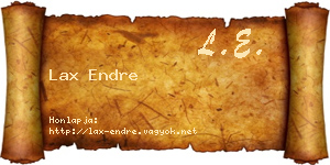 Lax Endre névjegykártya